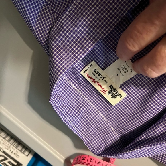 Thomas Mason for J. Crew Purple Checkered Women's Button Down Shirt - Picture 7 of 9